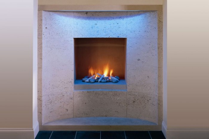 lighting natural stone fireplaces