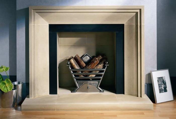 black slip stone fireplace - interior architecture ideas