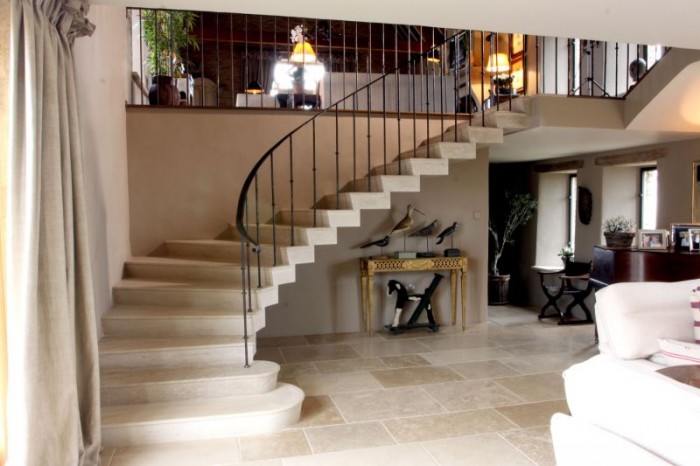 creating space with light and stone staircase