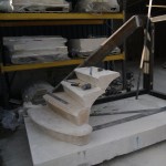 setting the treads of a stone staircase